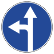 Дорожный знак 4.1.5 «Движение прямо или налево» (металл 0,8 мм, III типоразмер: диаметр 900 мм, С/О пленка: тип Б высокоинтенсив.)
